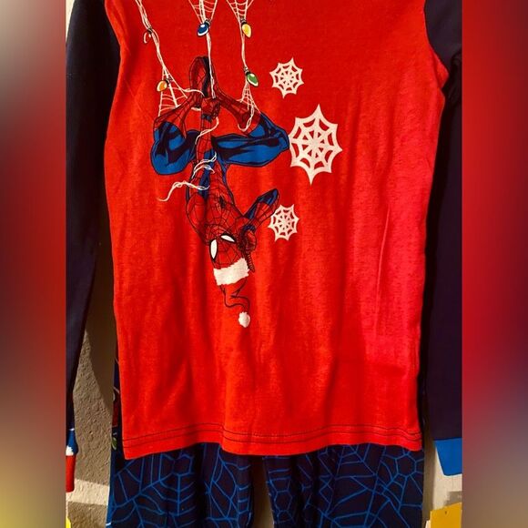 New Christmas Holiday Winter Spider-Man Boy Long Sleeve  Pajamas 2-pack Size 10 - Picture 3 of 3